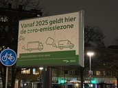 afbeelding van aankondigingsbord zero-emissiezone in gemeente Rotterdam