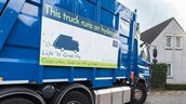 Afbeelding van vuilniswagen die op waterstof rijdt