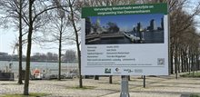 Informatiebord met als kop: Vervanging Westerkade westzijde en vergroening Van Ommerenhaven.
